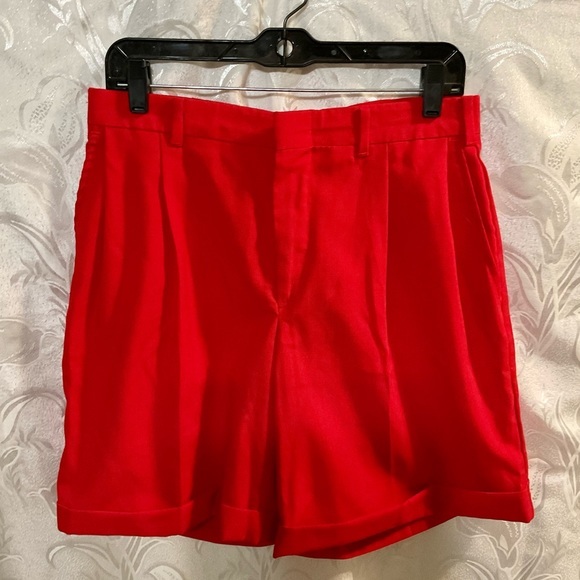 Lawrence Limited Pants - Lawrence Limited Red Pleated Front Shorts
